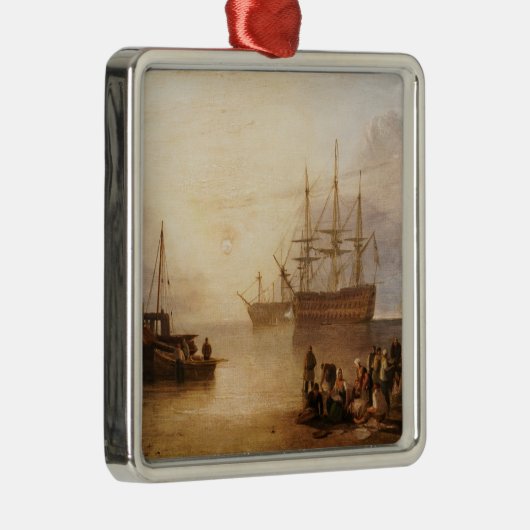 William Turner - De zonsondergang door damp Metalen Ornament (Rechts)