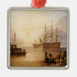 William Turner - De zonsondergang door damp Metalen Ornament
