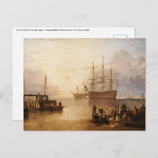 William Turner - De zonsondergang door dampen Briefkaart (Voorkant / Achterkant)