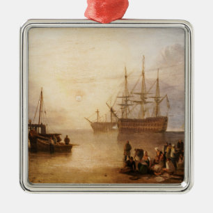 William Turner - De zonsondergang door dampen Metalen Ornament