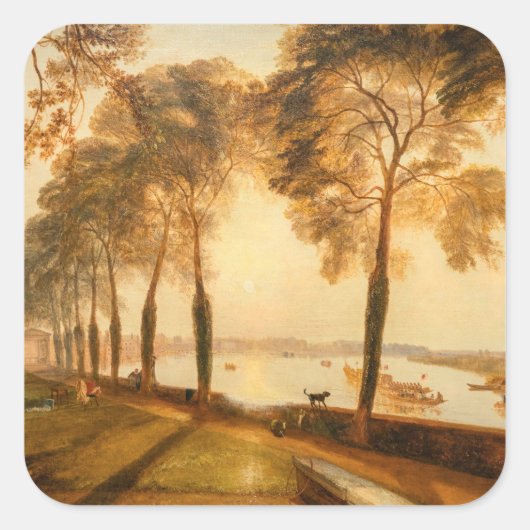 William Turner - Mortlake Terrace Vierkante Sticker (Voorkant)