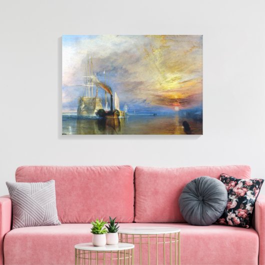 William Turner - The Fighting Temeraire Canvas Afdruk (Insitu (Woonkamer))