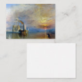 William Turner - The Fighting Temeraire Notitiekaartje (Voorkant / Achterkant)