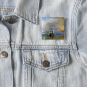 William Turner - The Fighting Temeraire Vierkante Button 5,1 Cm (In situ)