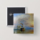 William Turner - The Fighting Temeraire Vierkante Button 5,1 Cm (Voorkant /achterkant)