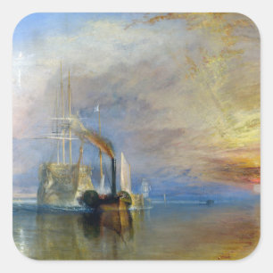 William Turner - The Fighting Temeraire Vierkante Sticker