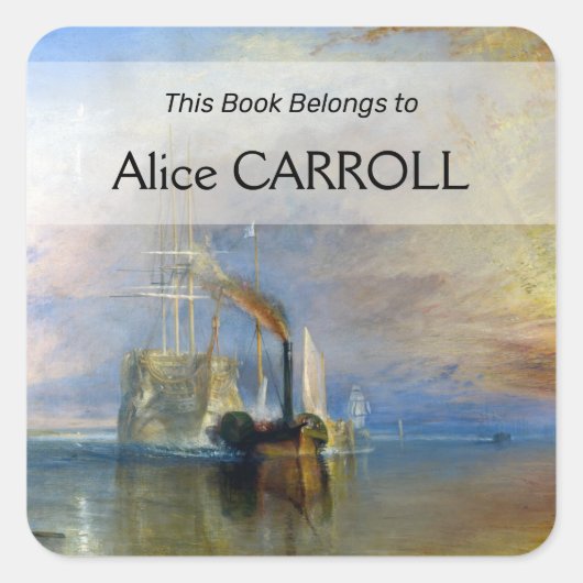 William Turner - The Fighting Temeraire Vierkante Sticker (Voorkant)