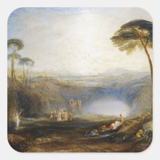 William Turner - The Golden Bough Vierkante Sticker (Voorkant)