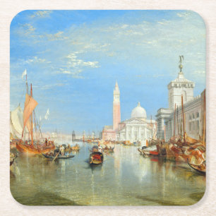 William Turner - Venetië, de Dogana en San Giorgio Kartonnen Onderzetters