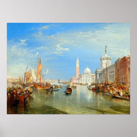 William Turner - Venetië, de Dogana en San Giorgio Poster (Voorkant)