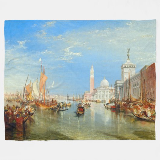 William Turner - Venetië, Dogana & San Giorgio Fleece Deken (Voorkant (Horizontaal))
