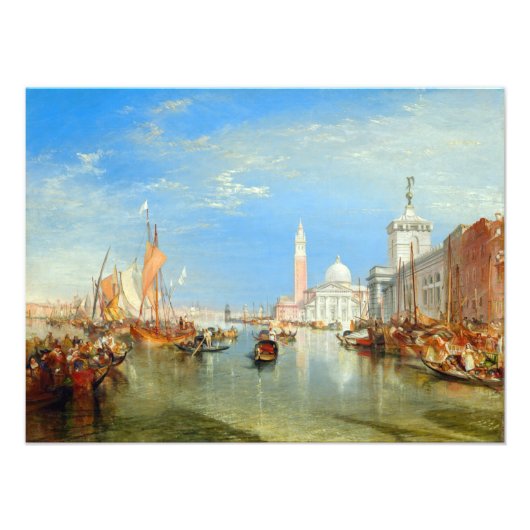 William Turner - Venetië, Dogana & San Giorgio Foto Afdruk (Voorkant)