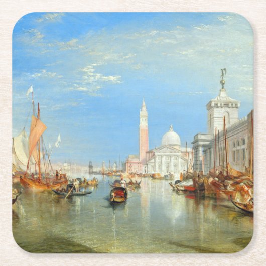 William Turner - Venetië, Dogana & San Giorgio Kartonnen Onderzetters (Voorkant)