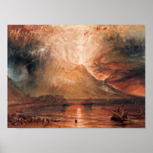 William Turner - Vesuvius in uitbarsting Poster
