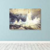 William Turner - Vuurtoren Bell Rock Canvas Afdruk (Insitu (Houten vloer))