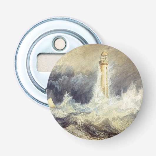 William Turner - Vuurtoren van Bell Rock Button Flesopener (Voorkant)