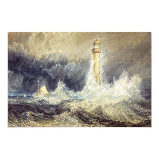 William Turner - Vuurtoren van Bell Rock Foto Afdruk (Voorkant)