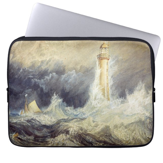 William Turner - Vuurtoren van Bell Rock Laptop Sleeve (Voorkant)