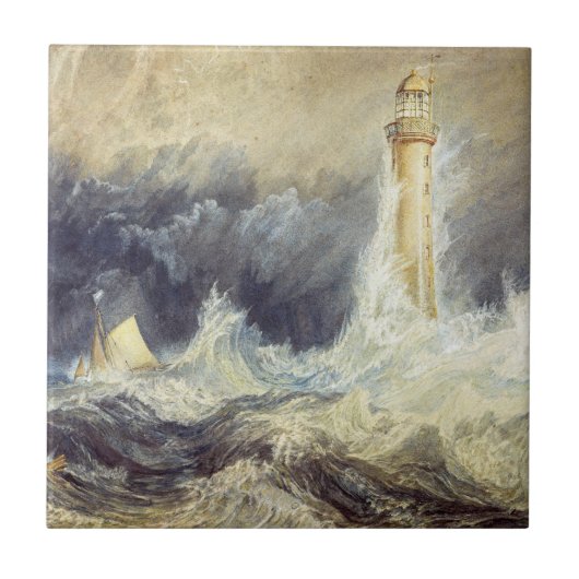 William Turner - Vuurtoren van Bell Rock Tegeltje (Voorkant)