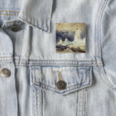 William Turner - Vuurtoren van Bell Rock Vierkante Button 5,1 Cm (In situ)