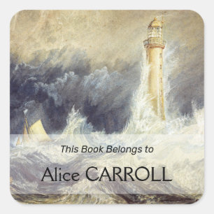 William Turner - Vuurtoren van Bell Rock Vierkante Sticker