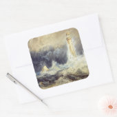 William Turner - Vuurtoren van Bell Rock Vierkante Sticker (Envelop)