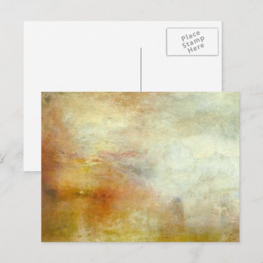 william turner - zon boven een meer briefkaart (Voorkant / Achterkant)