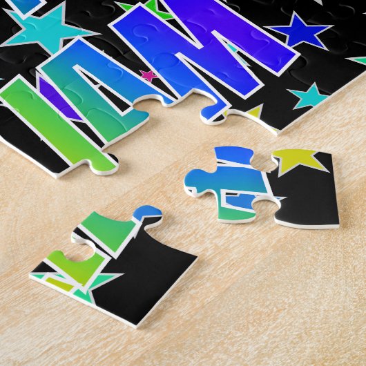 "WILLIAM" Voornaam, Fun "HAPPY BIRTHDAY" Legpuzzel (Zijkant)