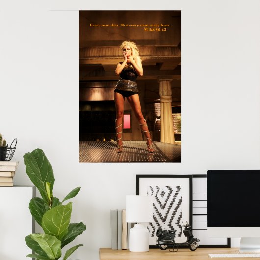 William Wallace Quote - Elk Man sterft... Poster (Thuiskantoor)