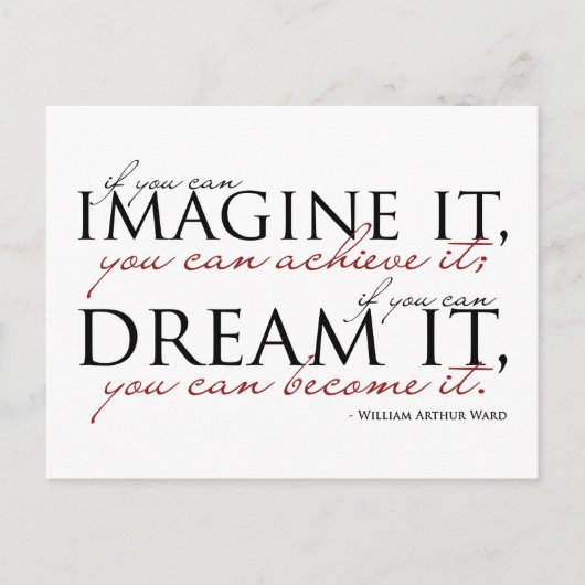 William Ward Imagine Quote Briefkaart (Voorkant)