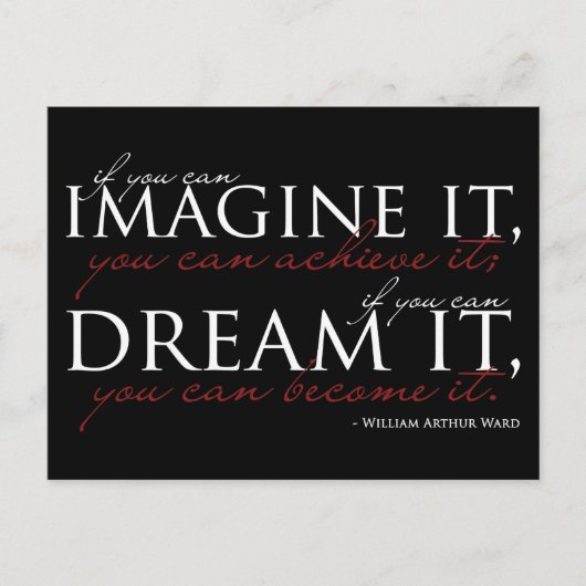 William Ward Imagine Quote Briefkaart (Voorkant)