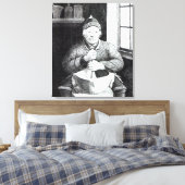 William Wilson, gewoonlijk Mortar Willie genoemd Canvas Afdruk (Insitu (Slaapkamer))