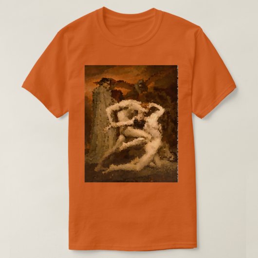 WilliamAdolphe Bouguereau Dante en Virgil Pixelat T-shirt (Design voorkant)