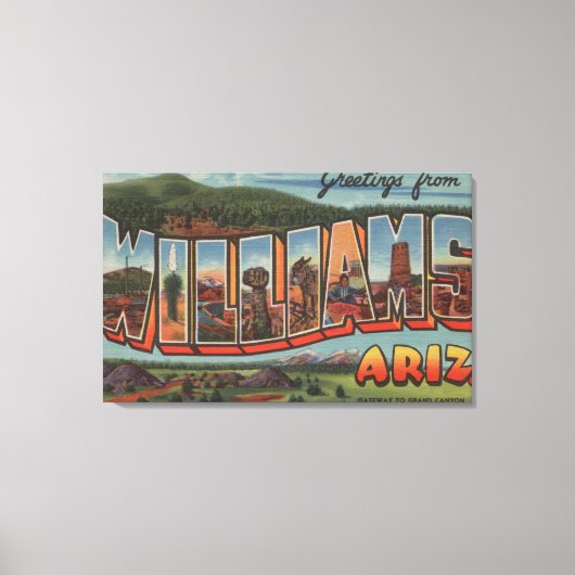 Williams, Arizona - Grote Letter-scènes Canvas Afdruk (Voorkant)