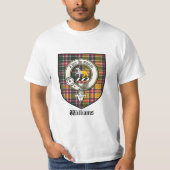 Williams Clan Crest Badge Tartan T-shirt (Voorkant)