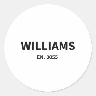 Williams familienaam - Custom "Est. 2025" (33,02cm Ronde Sticker