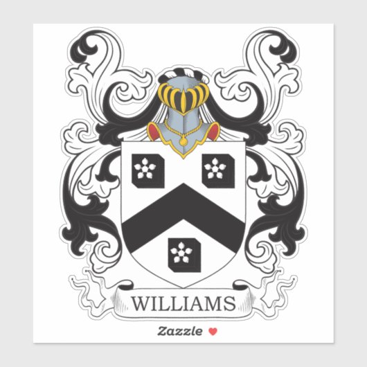 Williams Family Crest Sticker (Vel)
