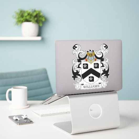 Williams Family Crest Sticker (Laptop op bureau)