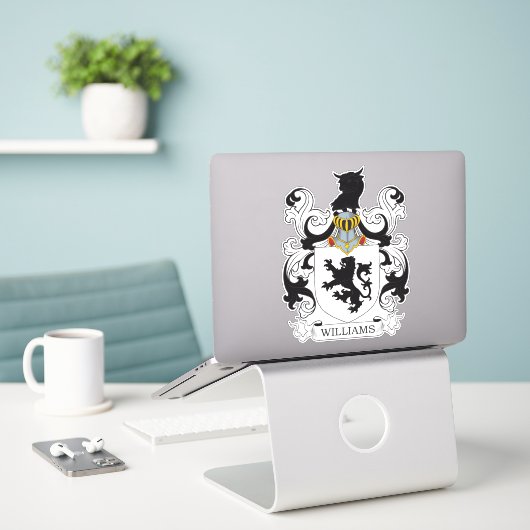Williams Family Crest Sticker (Laptop op bureau)