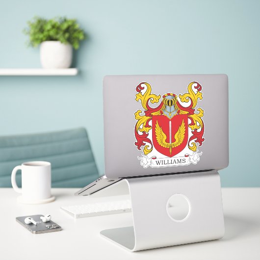 Williams Family Crest Sticker (Laptop op bureau)