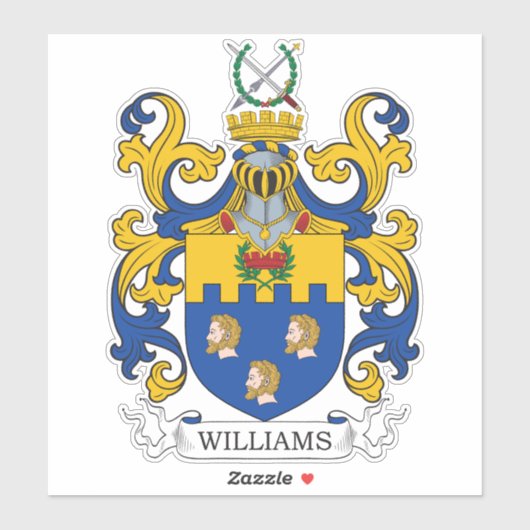 Williams Family Crest Sticker (Vel)