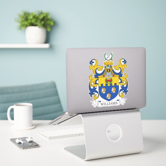 Williams Family Crest Sticker (Laptop op bureau)