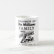 Williams Family Member Love  Typografie