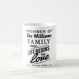 Williams Family Member Love  Typografie Koffiemok