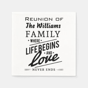 Williams Family Member Reunion Typografie Servet