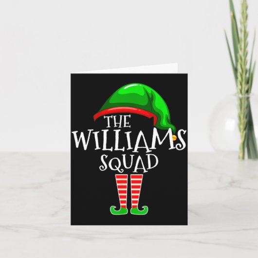 Williams Family Name Squad Matching Group Elf Chri Kaart (Voorkant)