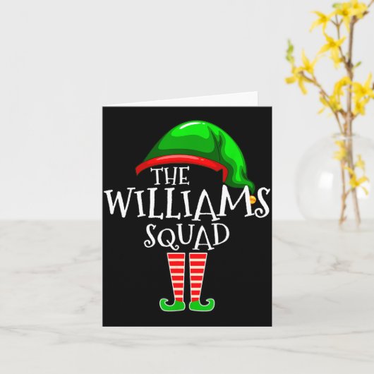 Williams Family Name Squad Matching Group Elf Chri Kaart (Gele Bloem)