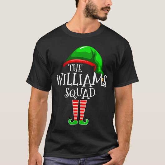 Williams Family Name Squad Matching Group Elf Chri T-shirt (Voorkant)