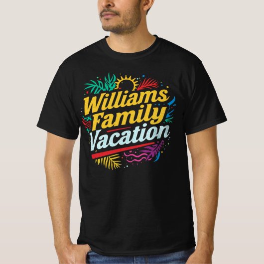 Williams Family Vacation Personalized Matching T-shirt (Voorkant)