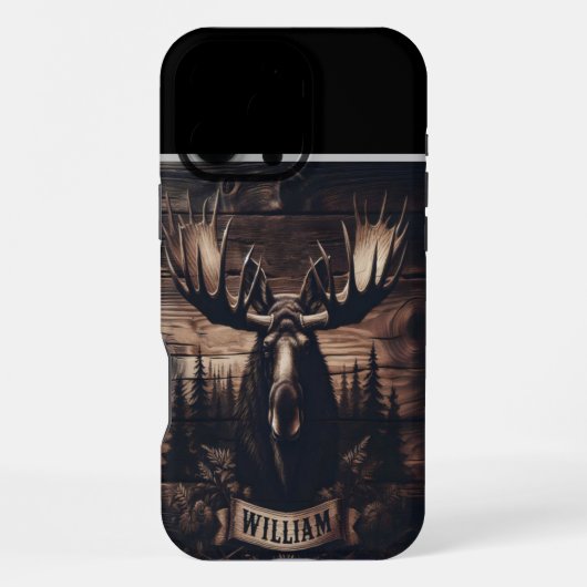 William's gepersonaliseerde Moose Mount iPhone Hoesje (Achterkant)